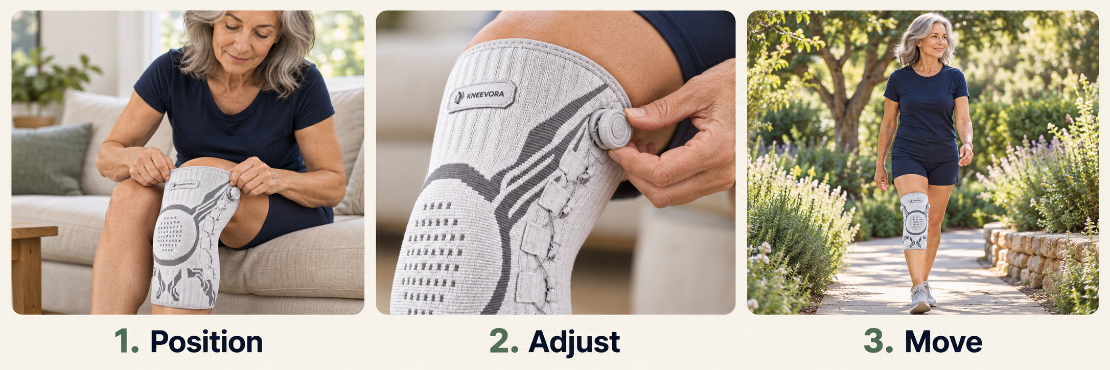 Position your KneeVora brace